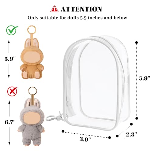 NZNDB Protective Case for Plush Doll, Clear Hanging Display Cases - color: White Sitting
