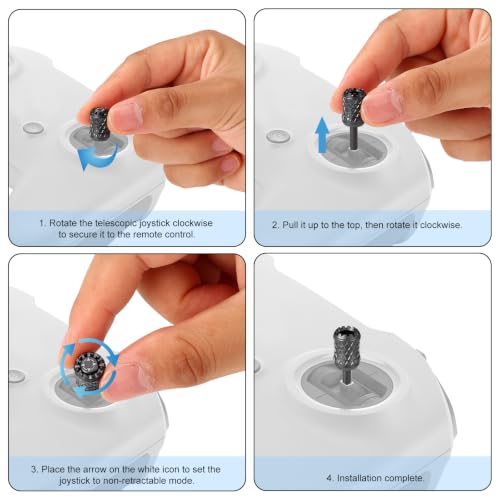BOXOB 2pcs Retractable Joysticks for DJI RC/RC2/RC PRO 2, Silver