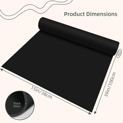 Foam Craft Sheets, 38x100CM EVA Foam Roll, 3MM Black DIY Handcraft Sheets - color: BLACK-15x39in-3MM