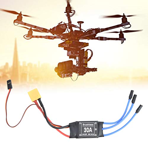 30A Brushless ESC, for 2-3S LiPo, Electronic Speed Controller for RC Drone, Quadcopter and FPV Racing, DIY Aircraft