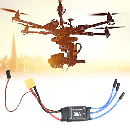 30A Brushless ESC, for 2-3S LiPo, Electronic Speed Controller for RC Drone, Quadcopter and FPV Racing, DIY Aircraft