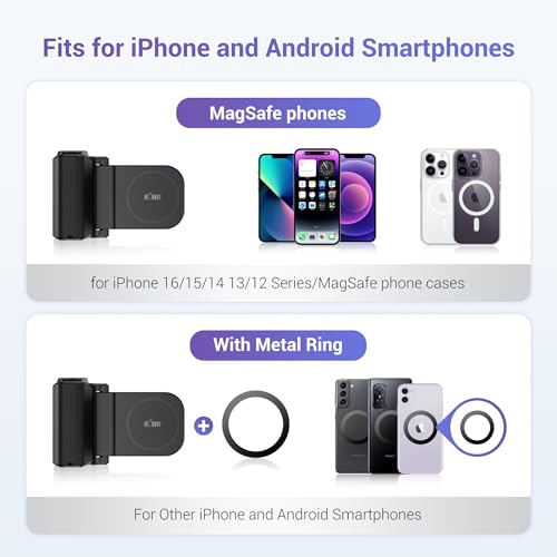 Travel Phone Camera Grip with Remote for MagSafe iPhone 17 16 15 Pro Max - color: Magsafe Phone Grip-Gray