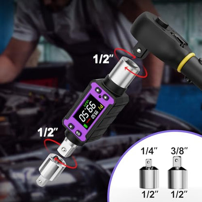 ANPUDS 1/2" Digital Torque Adapter Set (2-99.6 Ft.lb / 2.7-135 Nm) - size: 2-99.6 Ft.lb/2.7-135 Nm