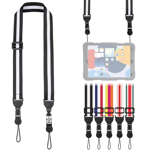 FIEIL Adjustable Shoulder Strap, Comfortable for Camera Neck Lanyard iPad Strap iPad Strap for iPad, Camera, Binocular, Crossbody, Tablet, Laptop, Binocular, Luggage Bag(Black, White & Black A13) - color: Black, White & Black A13