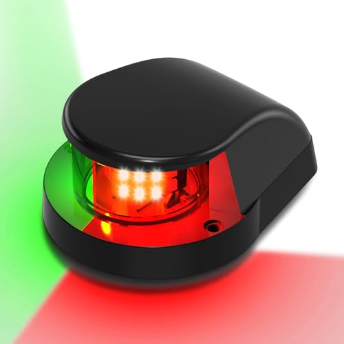 Obcursco Boat Navigation Lights, Red and Green LED Light, Boat Accessories - color: Black