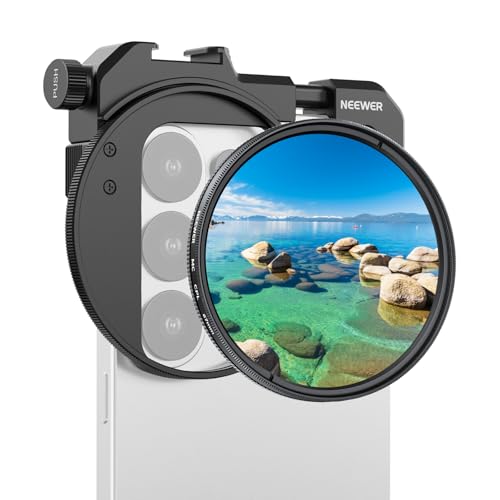 NEEWER 67mm Phone Filter Holder with Adjustable Clamp, Cold Shoe Mount & CPL Filter, Phone Camera Photography Accessories Compatible with iPhone 17 16 15 14 Samsung Galaxy S26 Ultra S25, FL-112 - style: CPL w/Clamp