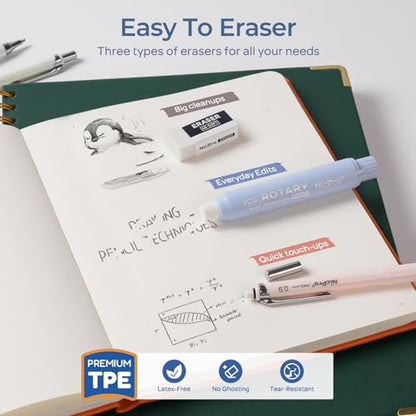 Nicpro Cute Mechanical Pencil Set, 4PCS 0.9mm Pastel Drafting Pencils - style: 0.9mm