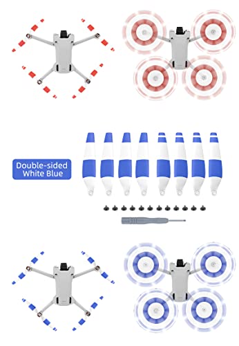 8pcs Propellers for DJI Mini 3 Pro Drone 6030F Prop Accessories Less Lower Noise Reduction Quick Release Propeller (Blue and White 8) - size: blue and white 8