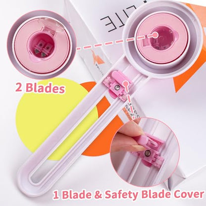 Circle Cutters with 3 blades, Cut Circle Diameter 4'' to 12.5'', Pink - color: Pink