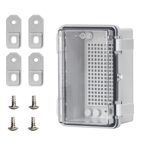 Outdoor Electrical Box Waterproof Electrical Junction Box,Weatherproof Plastic Enclosure with Mounting Plate for LED Lights, Solar Panels, and Surveillance Cameras Clear(5.3"x3.4"x2.7") - color: Clear, size: 5.3"x3.4"x2.7"