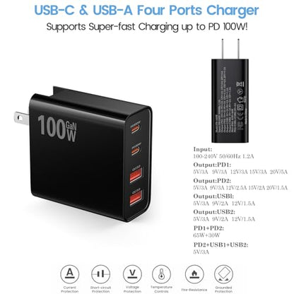 PD 100W USB C Fast Charger for DJI Mini 4K, 2 SE, Air 2S, Neo Drones, Black - color: Black, size: 100w / 6.6ft