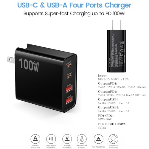 PD 100W USB C Fast Charger for DJI Mini 4K, 2 SE, Air 2S, Neo Drones, Black - color: Black, size: 100w / 6.6ft