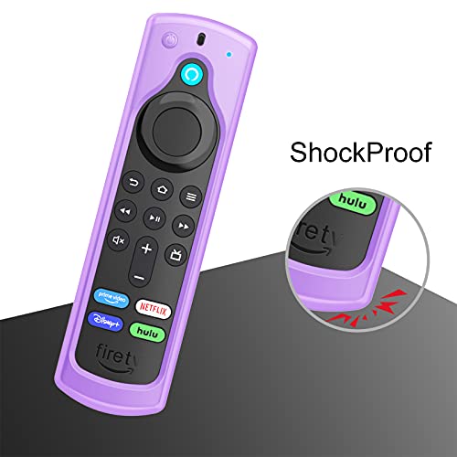 CaseBot Silicone Case for Alexa Voice Remote (2nd & 3rd Generation) - color: Purple Glow in the Dark