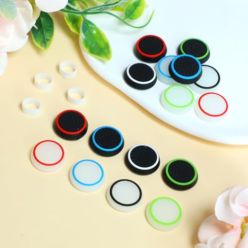 20Pcs Controller Thumb Grips Set with Precision Rings,Joystick Caps,Thumb Stick Grip Cover Joystick Button Caps Controller Assist Compatible for PS4/PS5