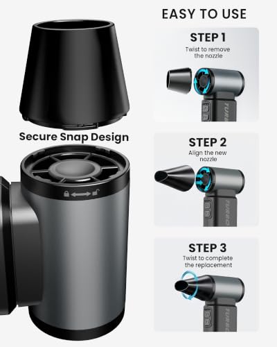 Compressed Air Duster, 110000RPM Super Power Cordless Air Duster - color: Jm02-black Gey