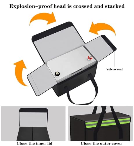 17.8"x9.8"x9.8" Lipo Safe Bag Fireproof Bag for Lipo Battery Pack Storage Charging Transport,Home Office Travel Fireproof Safe Storage for Cash Valuables Jewelry Passport Power bank Lipo Battery - size: 450*250*250mm