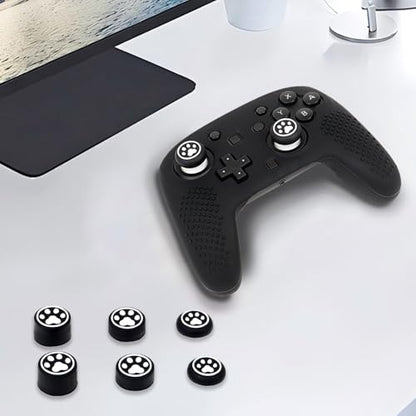 RALAN Controller Skin with 6 Thumb Grips for Switch 2 Pro Controller, Anti-Slip Silicone Controller Cover Protector Case - color: Black