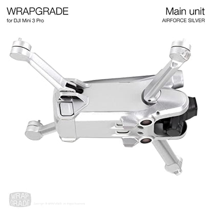 WRAPGRADE Skin Stickers Compatible with DJI Mini 3 Pro | Main Unit (Airforce Silver) - color: Airforce Silver