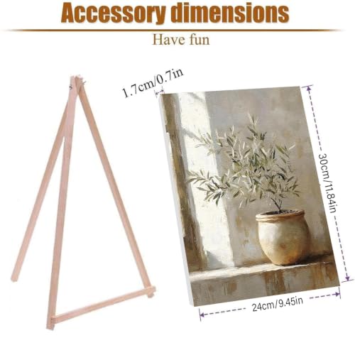 WUDWL Paint by Numbers Kit for Adults Framed Canvas, with Wooden Easel - color: YH04248