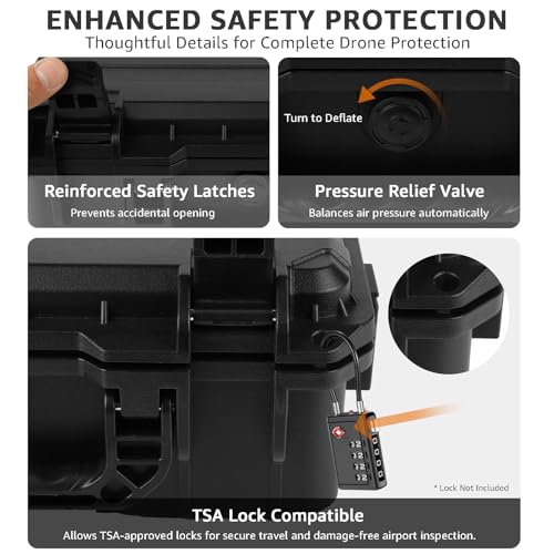 Waterproof Hard Carrying Case for DJI Mini 5 Pro Drone, Fly More Combo, Holds 9 Batteries, DJI RC 2/RC N3 Remote Controller, Charging Hub and Other Accessories | Shockproof, Dustproof