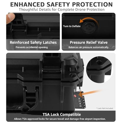 Waterproof Hard Carrying Case for DJI Mini 5 Pro Drone, Fly More Combo, Holds 9 Batteries, DJI RC 2/RC N3 Remote Controller, Charging Hub and Other Accessories | Shockproof, Dustproof