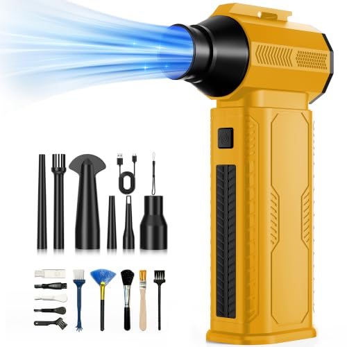 Compressed Air Duster, 130,000RPM Ultra-Powerful Electric Air Duster - color: Bright Yellow