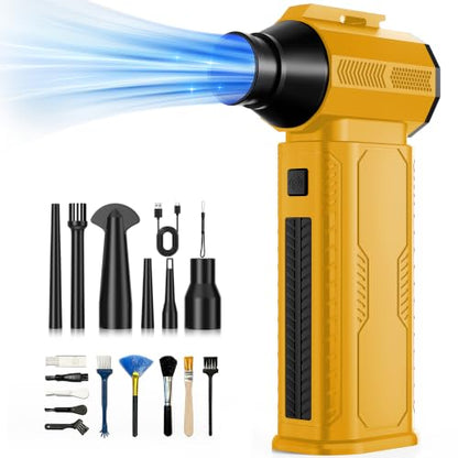 Compressed Air Duster, 130,000RPM Ultra-Powerful Electric Air Duster - color: Bright Yellow