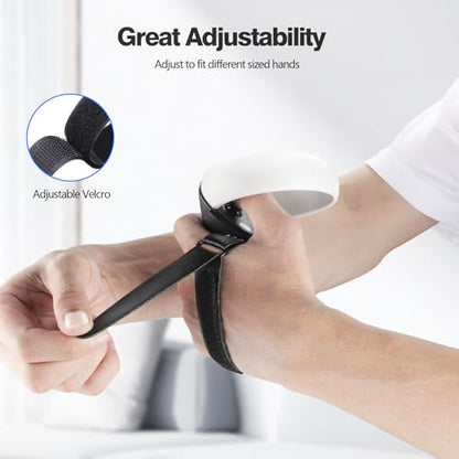 AMZDM Upgraded Controller Grip for Meta Quest 2 Grips Cover for VR Oculus Touch Controllers Covers Protector with Joystick Covers 1Pair Black & Gray - color: Black & Gray