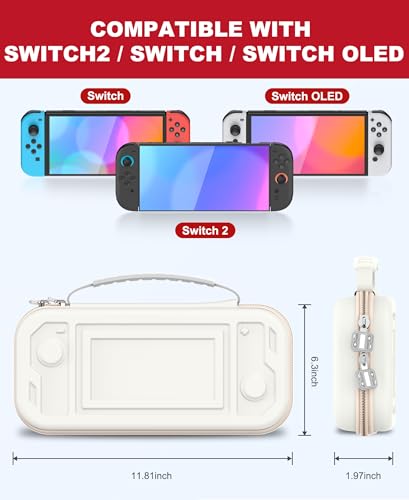 Spican Switch 2 Case Compatible with Nintendo Switch 2 (2025) and Switch/OLED, Switch Travel Carrying Case Hard Shell Protective for Nintendo 3DS & 2DS Games - size: Case Only