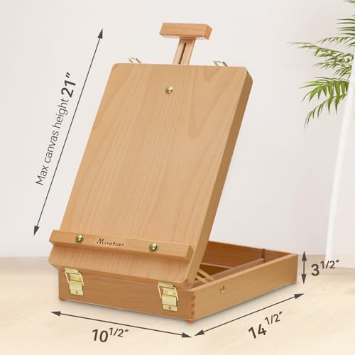 Tabletop Art Easel for Painting, Wooden Sketchbox, Portable Desktop Easel - style: Sketchbox