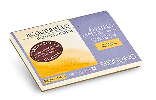 Fabriano Artistico Watercolor Block, 5 x 7, Extra White - size: 5 X 7 in, style: Cold-Press