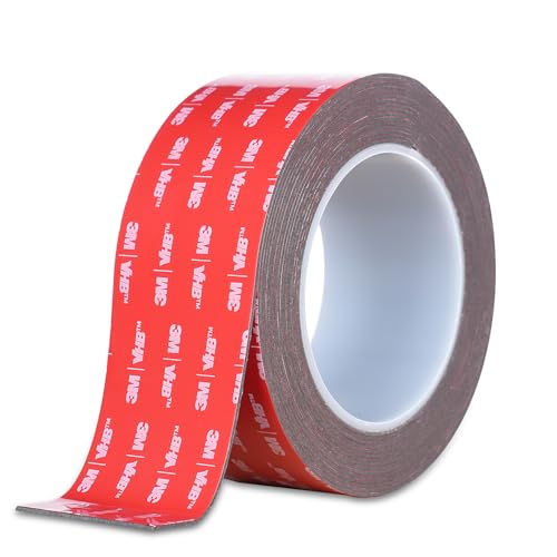 Double Sided Tape Heavy Duty, Waterproof Mounting Foam Tape, 16.5ft Length, 1.97in Width, High Temperature Resistant Adhesive Tape for Car, LED Strip Light, Office Decor, Uses VHB 5952 Raw Material - size: 1.97in x 16.5ft