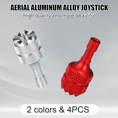 4pcs Mini Joystick Replacement Compatible with DJI Mini 3 Pro - color: Silver,red
