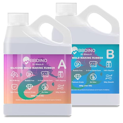 BBDINO Platinum Liquid Silicone Mold Making Kit 20A Clear Trial 2.42 lbs - size: 38.8 Oz