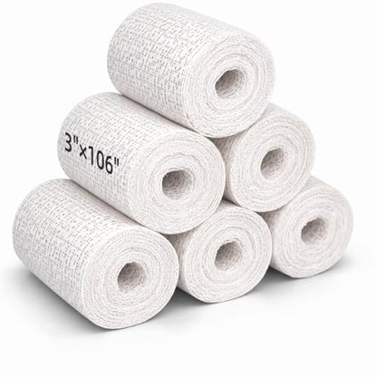 3'' x 106'' Plaster Cloth Gauze Bandages Rolls, 6 Pack 500gsm Plaster Strip - size: 3 * 106 6 Pack