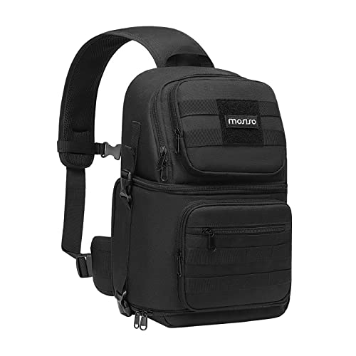 MOSISO Camera Sling Bag, Tactical Camera Crossbody Bag Case Photography - color: Black