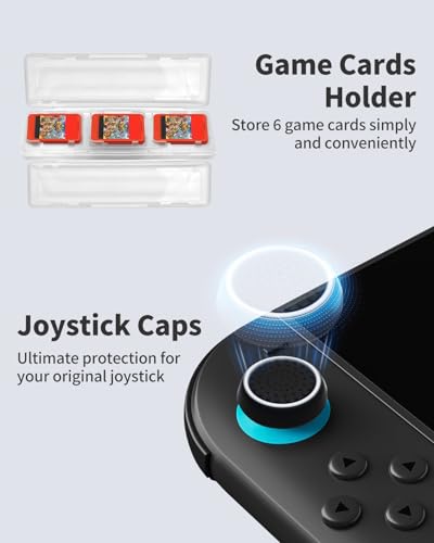 Accessories Bundle for Nintendo Switch 2 2025 20-in-1: 2 Wireless Pro Controllers, Carrying Case, Screen Protectors, Dockable Protective Case, Steering Wheels and Thumb Grips, All-in-1 Starter Kit & Gift Set - color: Red&Grey
