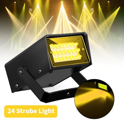 ENUOLI Mini LED Strobe Light Yellow Color 24 Super Bright LED Party Light - color: Yellow