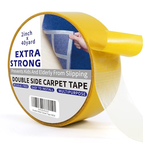 TAPEBEAR Double Side Carpet Tape 2inch x 40Yard Rug Tape Carpet Gripper - color: Yellow Design, size: 2-Inch x 40Yards