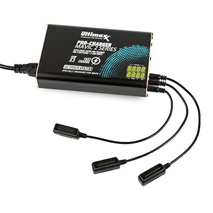 Ultimaxx Intelligent Rapid Pro Charger for DJI Mavic Drones 2 Hub -3 Batteries + 2 USB Ports