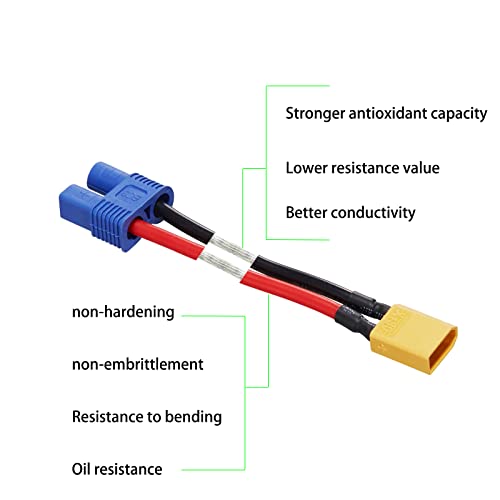 XT30 Male to EC3 Female Connector Adapter,XT30-EC3 Extension Cable - size: XT30 Male-EC3 Female