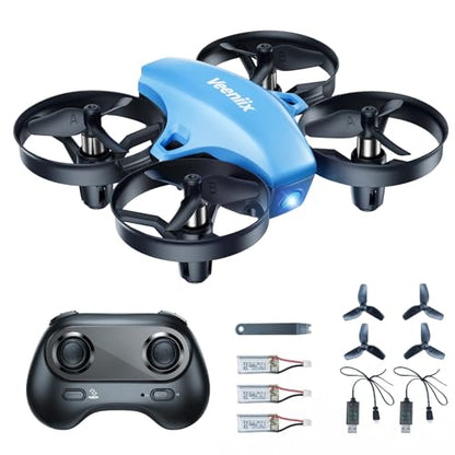 Veeniix V995 Mini Drones for Kids and Beginners,Indoor RC Quadcopter,Small Helicopter Plane with 3D Flips,360° Rotation,Circle Fly,Auto Hover,Headless Mode and 3 Batteries,Gift for Boys and Girls - style: Super Blue
