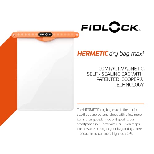 FIDLOCK Hermetic Dry Bag Flexible Magnetic Bag, Multi, Transparent Petrol - color: Transparent Petrol, size: Multi