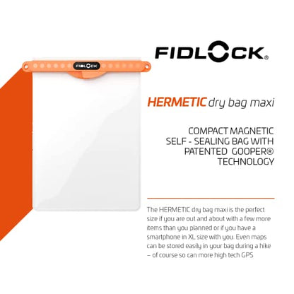 FIDLOCK Hermetic Dry Bag Flexible Magnetic Bag, Multi, Transparent Petrol - color: Transparent Petrol, size: Multi