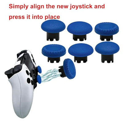 6-in-1 Interchangeable Thumbstick Caps for PS5 DualSense Edge Controller,Swappable Thumbsticks for PS5 Dualsense Controller, Thumbsticks Joysticks Kits Replacement for PS5 Dualsense Controller(Blue) - color: Blue