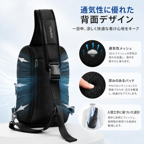 Sling Backpack RFID, Men Shoulder Crossbody Bag for 11-inch iPad Travel - color: Grey, size: Small