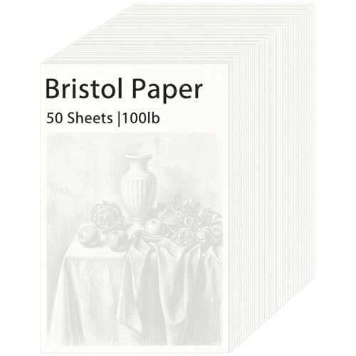 gisgfim 50 Sheets Bristol Paper Smooth 11×14 inches 100lb/270g - size: 11×14