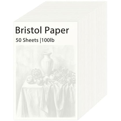 gisgfim 50 Sheets Bristol Paper Smooth 11×14 inches 100lb/270g - size: 11×14