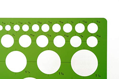 Alvin, Circle Guide Template, 46 Circles, 8.625 inches x 11.125 inches x .030 inches - style: 46 Circle Guide Template
