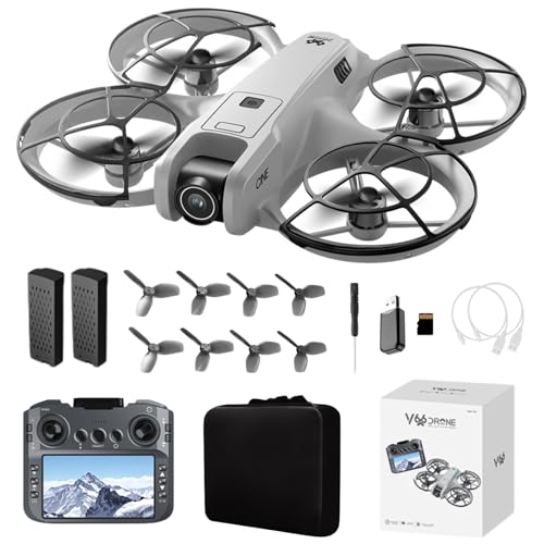 RC Drone with HD Camera for Adults Beginners, FPV Drones with Screen on Controller, Brushless Motor, Intelligent Flight, Gesture Control, 3D Flip, One Key Start, Optical Flow Positioning, Headless Mode, Remote Control RC Quadcopter Beginner-Friendly Aeria